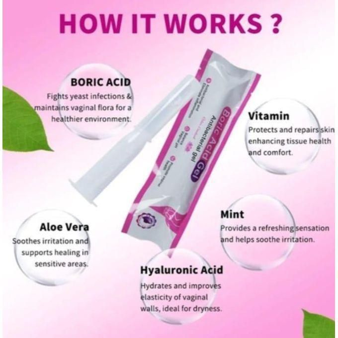 Boric acid gel antibacterial gel feminine care odor control
