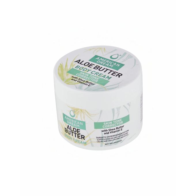 AMERICAN DREAM ALOE BUTTER BODY CREAM skin corrector with shea butter with vitamin E 500ML targets hyperpigmentation