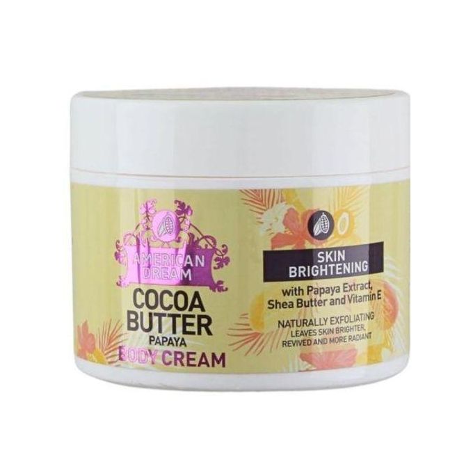 AMERICAN DREAM COCOA BUTTER PAPAYA BODY CREAM skin brightening with papaya extract, shea butter and vitamin E naturally exfoliating 500ml