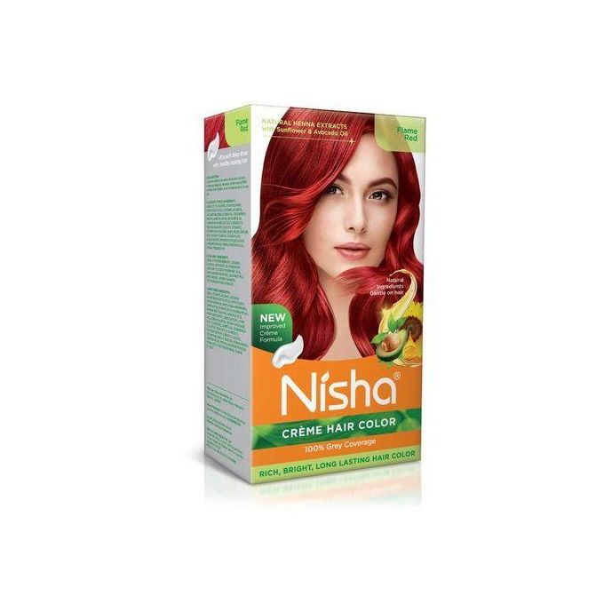 Nisha creme hair rich, bright , long lasting hair  colour flame red
