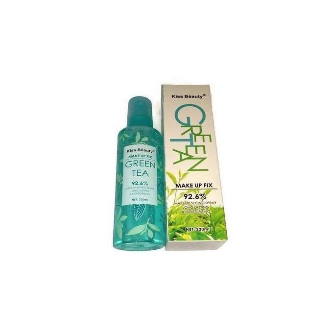 kiss beauty green tea long lasting make up setting fix spray 220ml