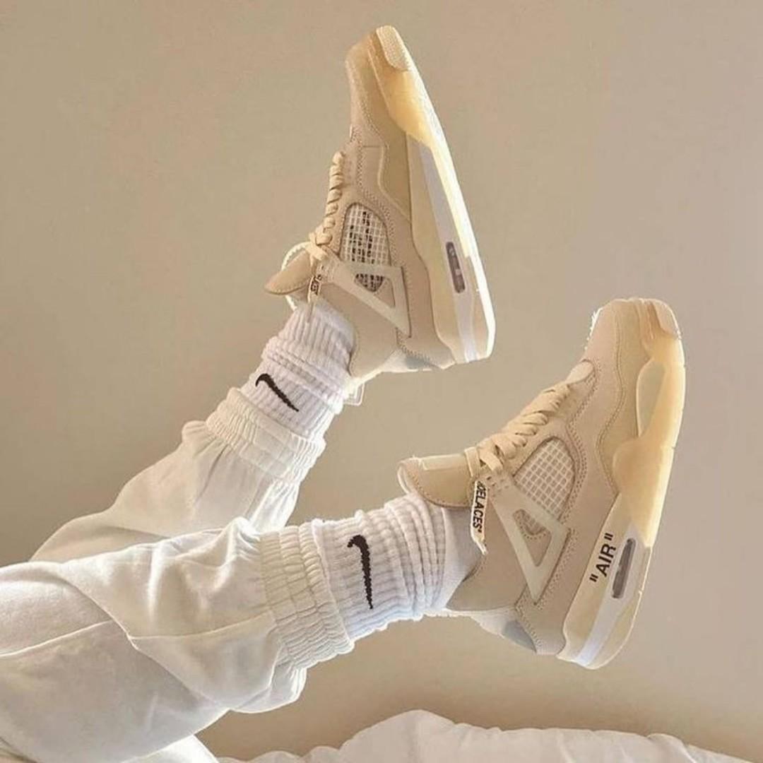 🔥(On offer) 🔥 AIR JORDAN 4 RETRO, OFF WHITE 'SAIL' (BEST SHOP FOR AIRFORCE, AIR FORCE, AIR JORDAN, AIR MAX, AIRMAX) (generic)