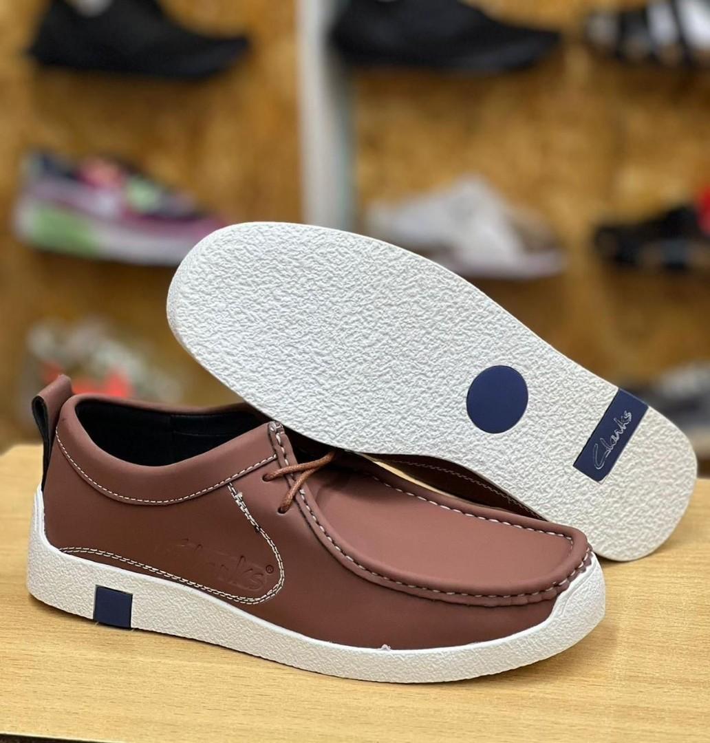 🔥(On offer) 🔥 BROWN MENS CASUAL LEATHER CLARK'S SKETCHERS AND CASUAL OXFORDS SHOES, VERY CLASSY AND FASHIONABLE, OFFICIALS, CASUAL BOOTS.  (generic)