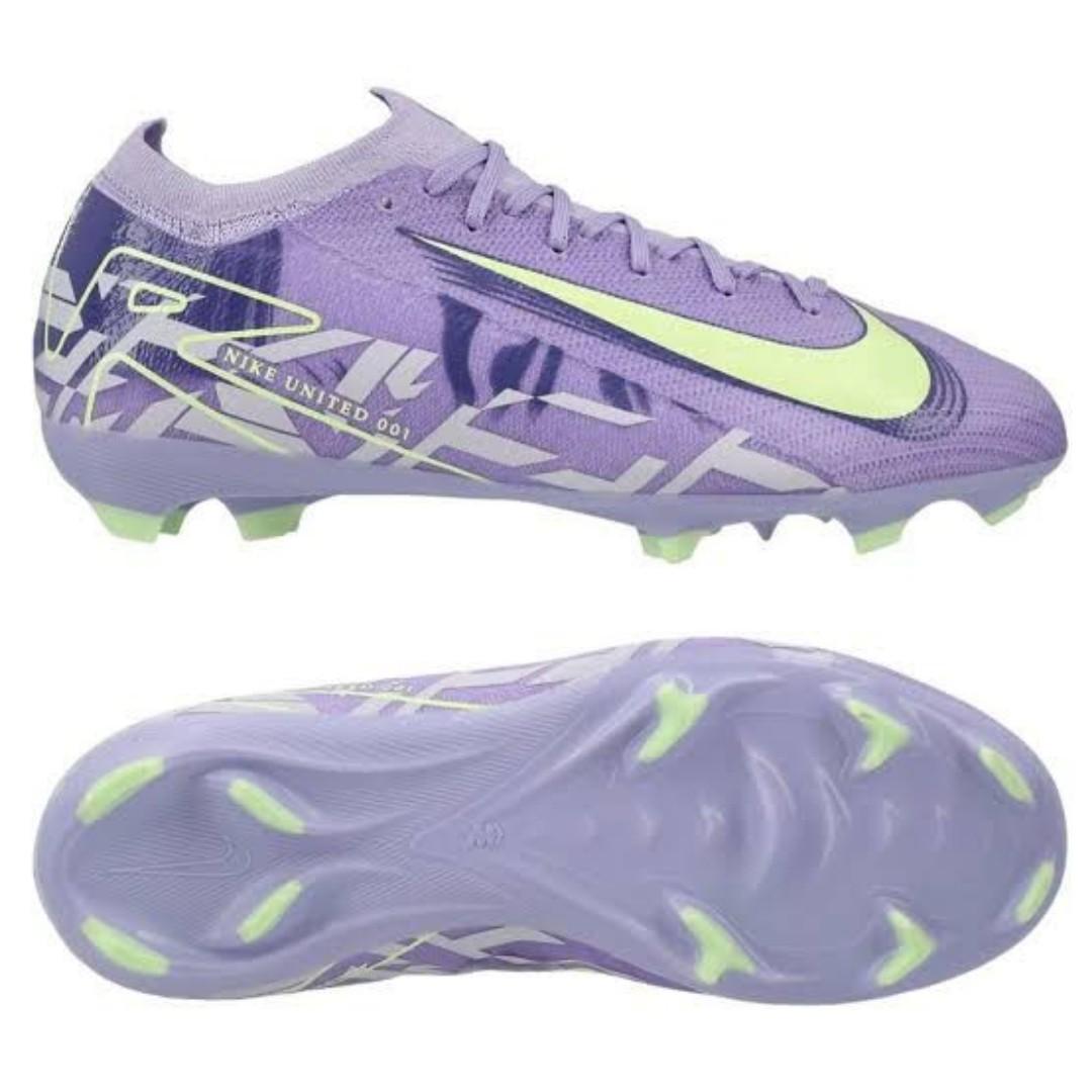 Original Air Zoom United Phantom Mercurial, GX 2 Elite FG Low-Top Football Boots, Soccer boots, ground soccer clears, purple yellow white