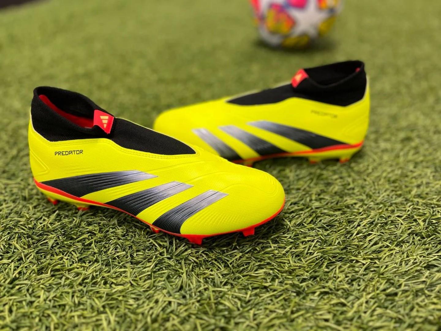 Original Adidas Predator Elite Laceless FG Solar Yellow Soccer Cleats, soccer boots, football boots