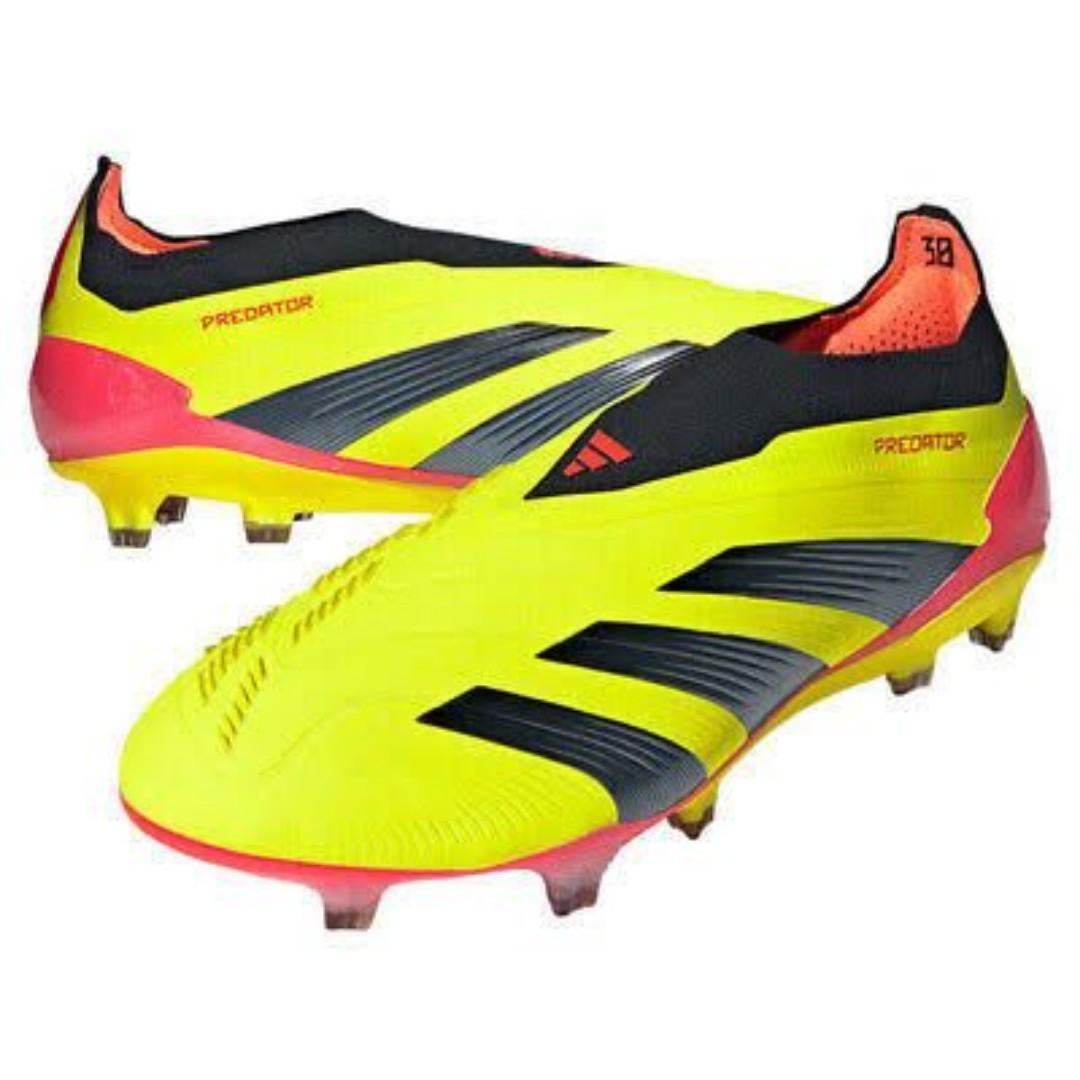 Original Adidas Predator Elite Laceless FG Solar Yellow Soccer Cleats, soccer boots, football boots
