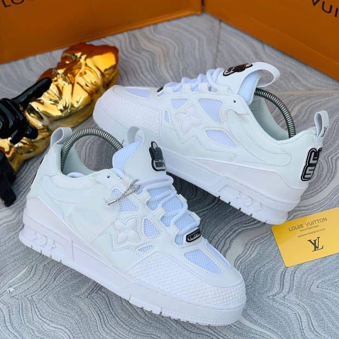 ORIGINAL LOUIS VUITTON SNEAKERS, LV SKATE , COLOUR ALL WHITE SNOW TUNED AIR, HIGH QUALITY SNEAKERS. Best shop for Airforce, Air jordan, Airmax tn, Air force sneakers)