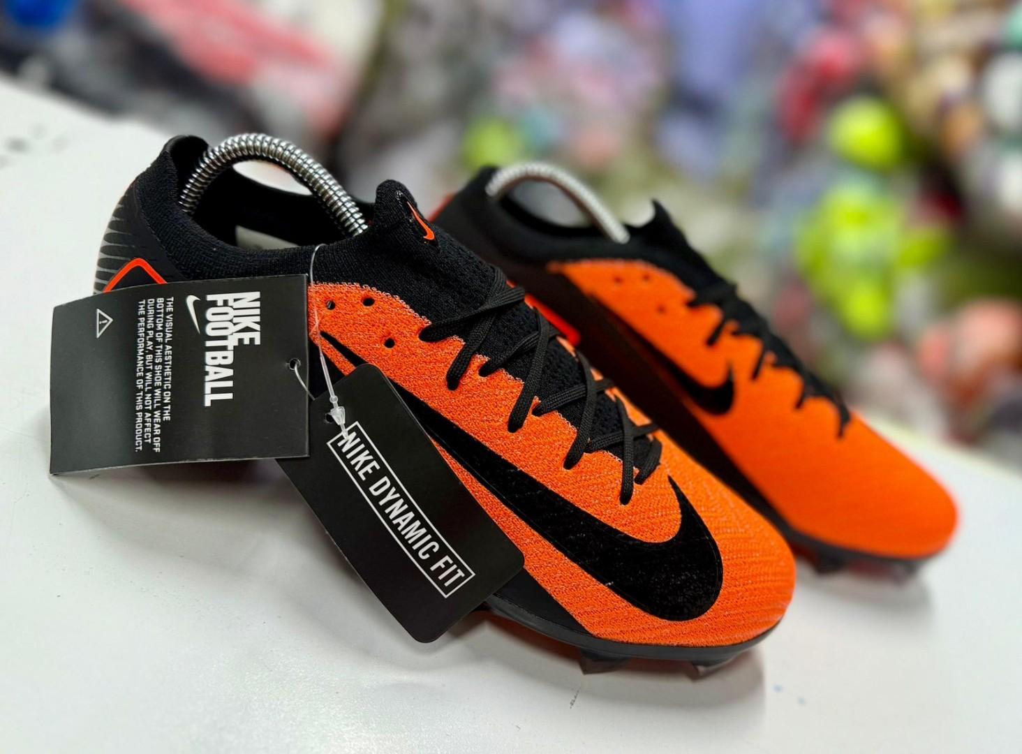Original Air Zoom Mercurial Vapor 15 Elite FG Firm Ground Soccer Cleats - Orange and Black. Pack Football Boots. Football Boots, Shadow Pack Soccer boots, ground soccer clears, purple yellow white.