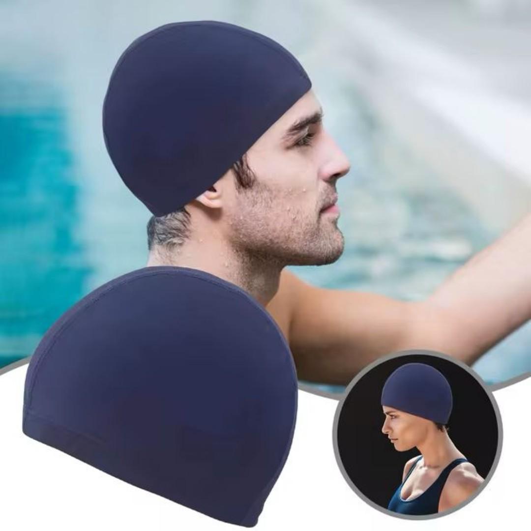 AMLESO Swimming Cap Surfing Hat Elastic Ear Protection Long Hair Swimming Hat Bathing Cap for Sailing Intensive Training Competition  BLACK