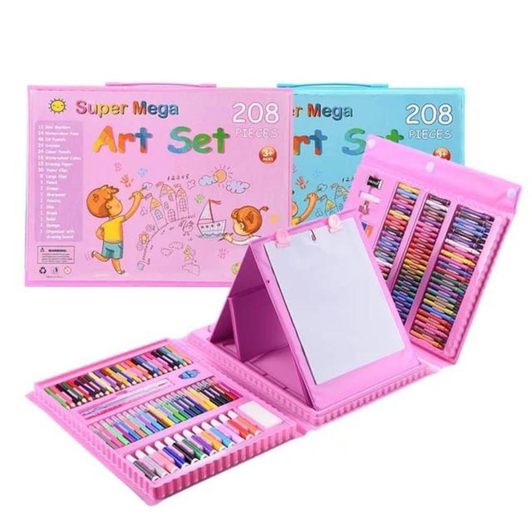 Supa Mega Art Supply Drawing Painting Kit Crayons Watercolor
Pencils Watercolor Blocks Brain Game Toys, water colour, crayons and pencils.