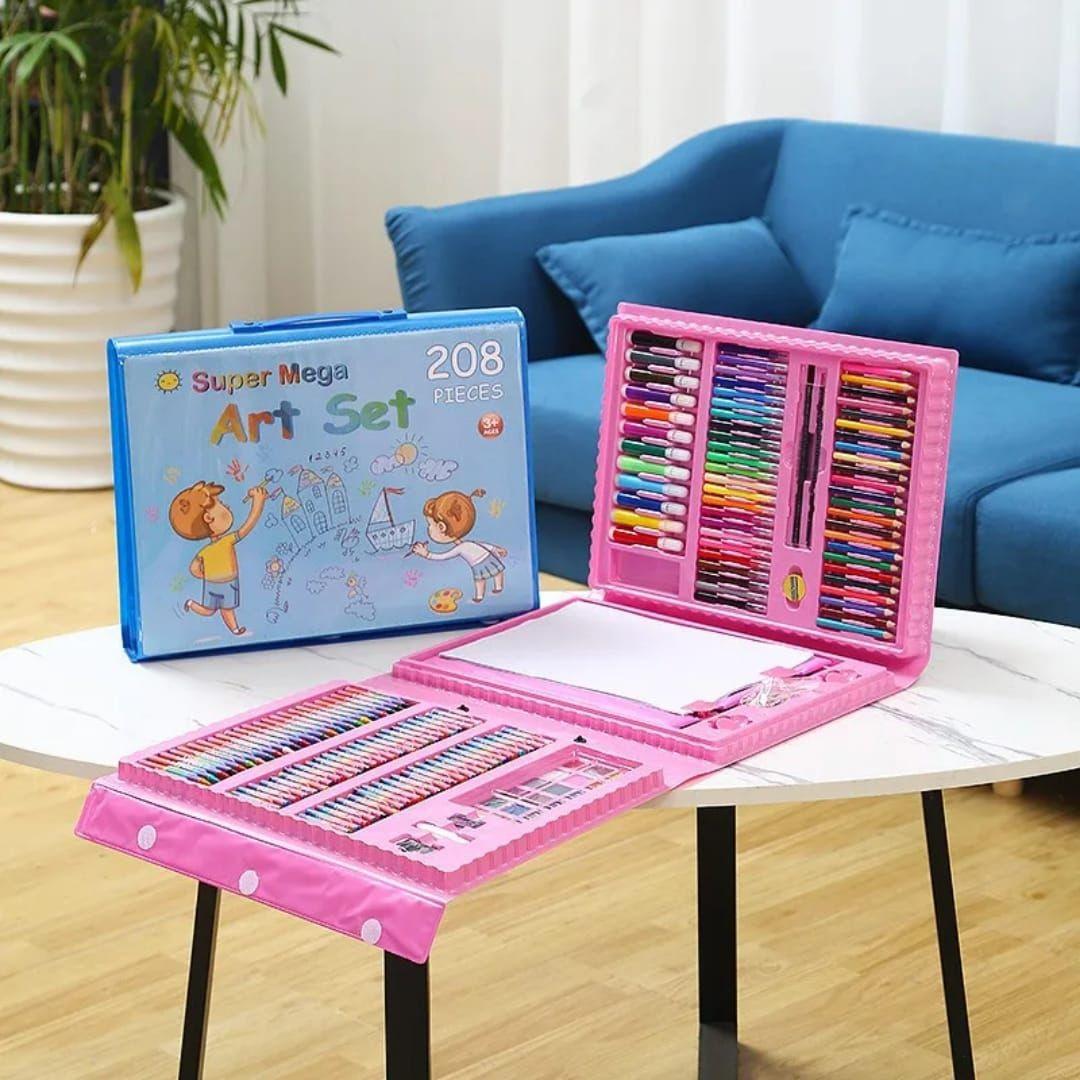 Supa Mega Art Supply Drawing Painting Kit Crayons Watercolor
Pencils Watercolor Blocks Brain Game Toys, water colour, crayons and pencils.
