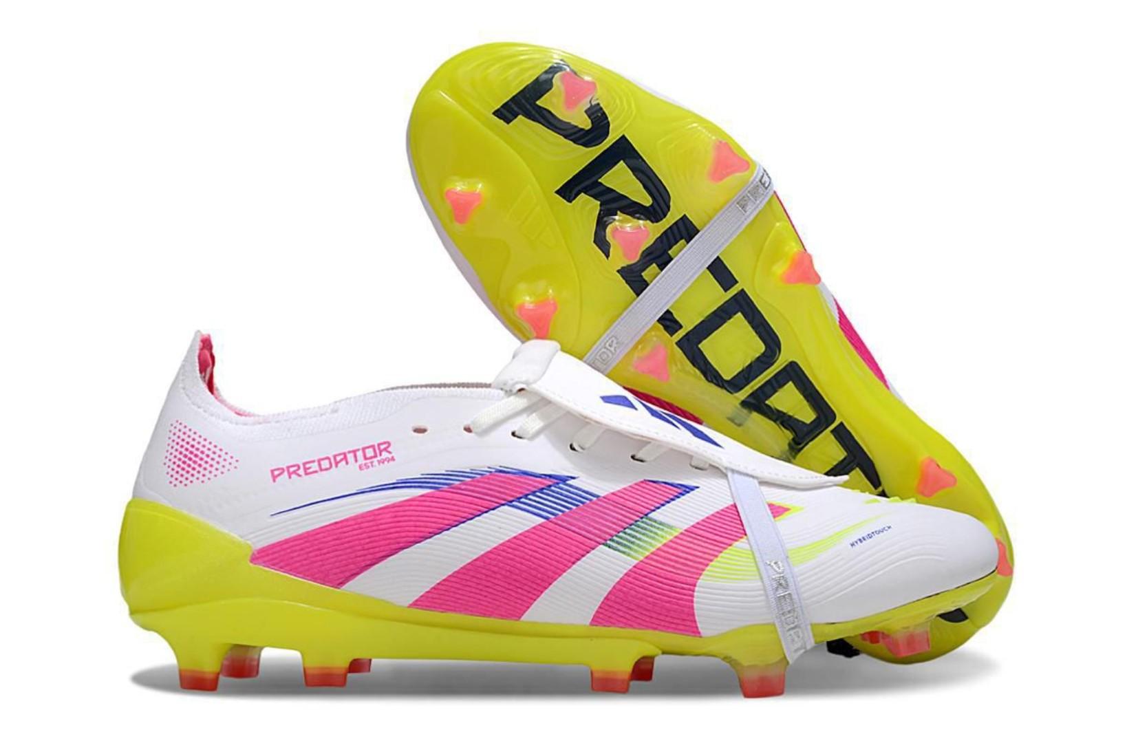 Original Adidas Predator Pro Fold Tongue Soft Ground Football Boots Lucid/pink/Green/WhiteSoccer Boots, Sport shoes, Sport sneakers