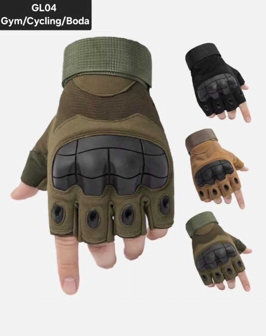 🔥 Military Fitness Military Half Finger/Hard Knuckle /Gym Gloves, Ventilated Weight Lifting Gloves, Thick Padded Workout Gym Gloves with Full Palm Protection & Grip & Shock Absorption for Women & Men