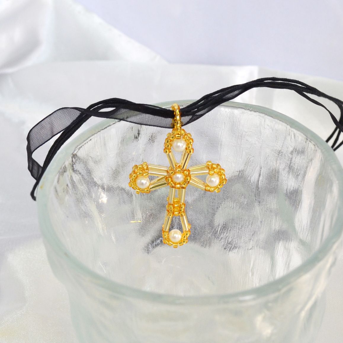 Black Necklace With Pendant Cross Charm Fashion Accessories Women or Men Daily Decoration Handmade Jewelry