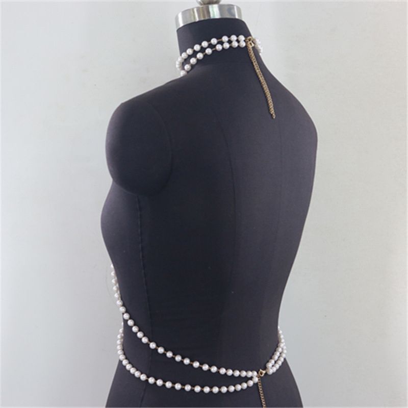 Pearl Necklace With Waist Chain Sexy Tassel Body Jewelry Bohemia Bead Bikini Beach Belly Chain For Women Girls Accessories