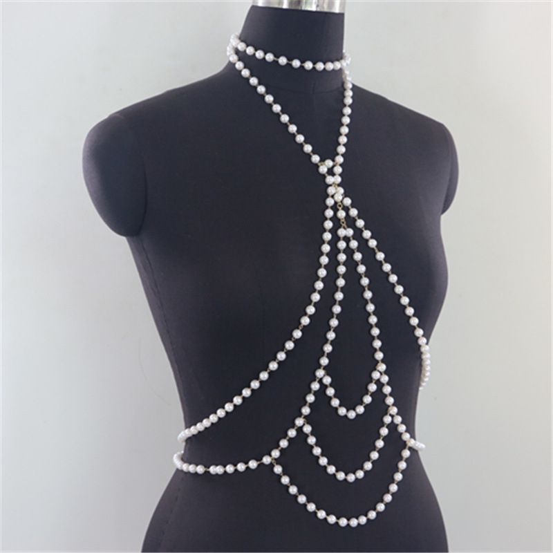 Pearl Necklace With Waist Chain Sexy Tassel Body Jewelry Bohemia Bead Bikini Beach Belly Chain For Women Girls Accessories