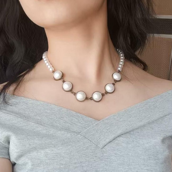 Pearls Personality Necklace Vintage Pearl Choker Necklace Women Jewelry Collars Statement Necklace Fashion Accessories