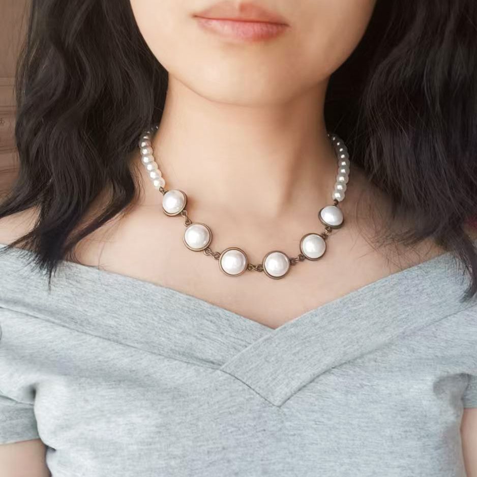 Pearls Personality Necklace Vintage Pearl Choker Necklace Women Jewelry Collars Statement Necklace Fashion Accessories