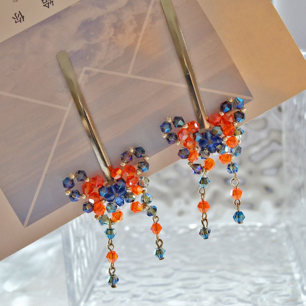 2Pcs/Set Butterfly Hair Clip For Women Hairpin Crystal Hair Barrettes Girl Hair Accessories Hairgrip