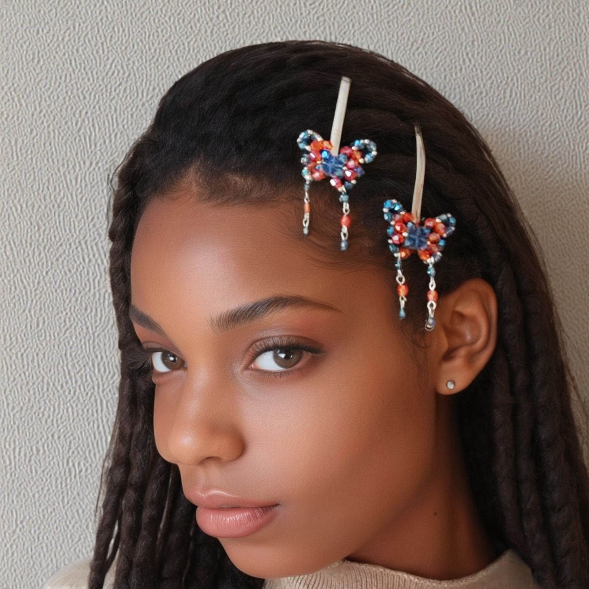2Pcs/Set Butterfly Hair Clip For Women Hairpin Crystal Hair Barrettes Girl Hair Accessories Hairgrip