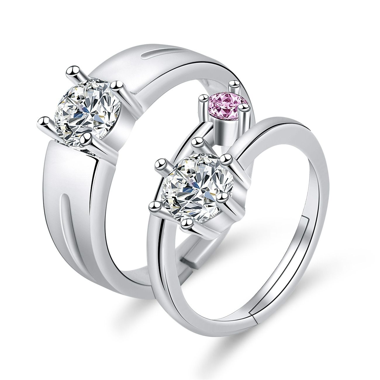 Engagement Rings Couple Pair Rings European and American Crown Open Couple Ring