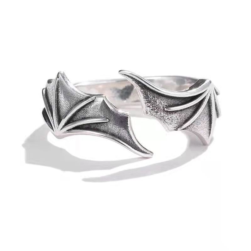 Anime Angel Demon Couple Rings for Women Men Fashion Animal Adjustable Open Ring Promise Matching Couple Ring Party Gifts