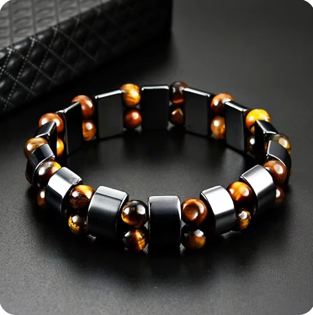 Classical Hematite Energy Beaded Elastic Magnetic Therapy Health Care Loss Weight Bracelets Slimming Health Care for Men Women
