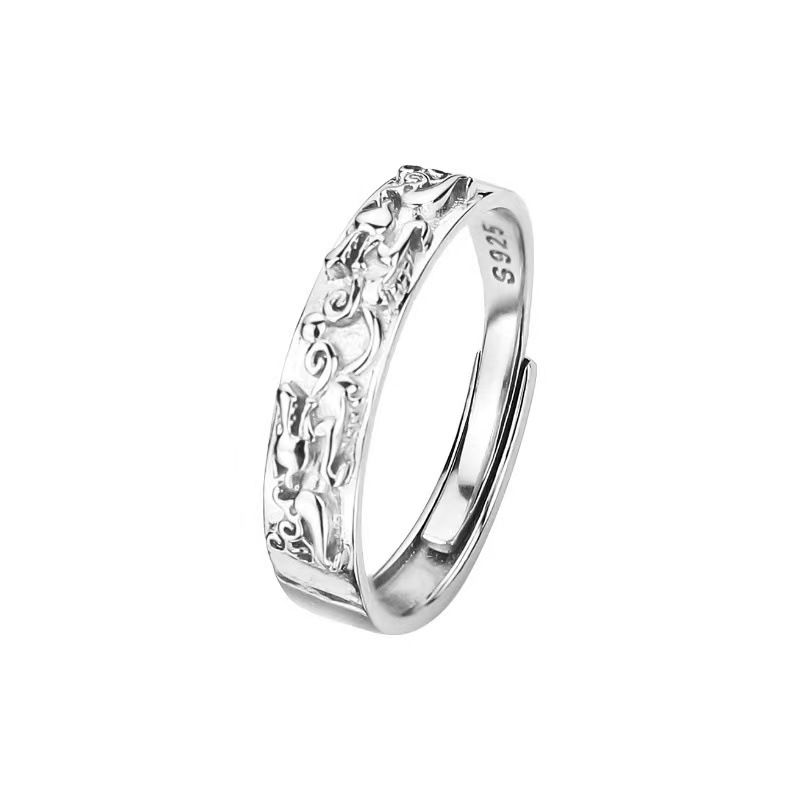Pixiu Ring Men's Trendy Simple Personality Retro Cold Style Adjustable Single Ring Opening