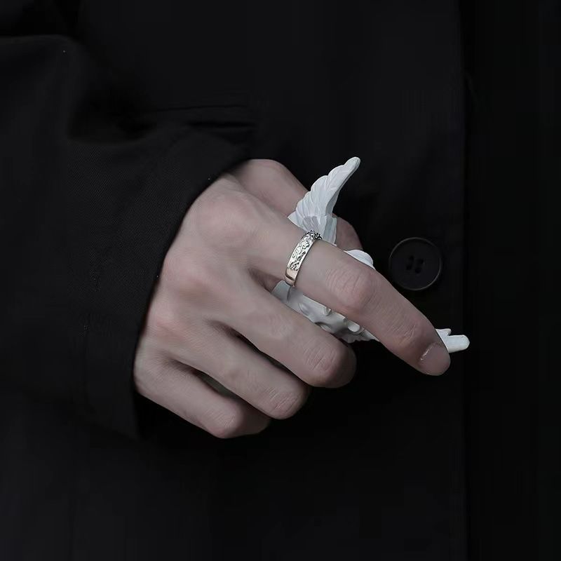 Pixiu Ring Men's Trendy Simple Personality Retro Cold Style Adjustable Single Ring Opening