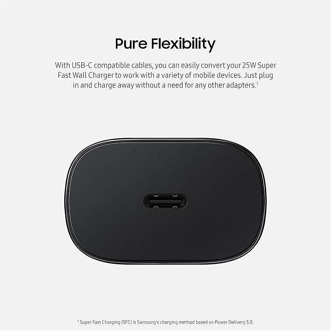Samsung USB-C Super Fast Charging Power Adapter,25W PD Charger Block for All Smart Devices Galaxy S23 Ultra/S23/S23+/S22/S22 Ultra/S22+/Note 20/S20/S21/S10, Galaxy Tab S7/S8