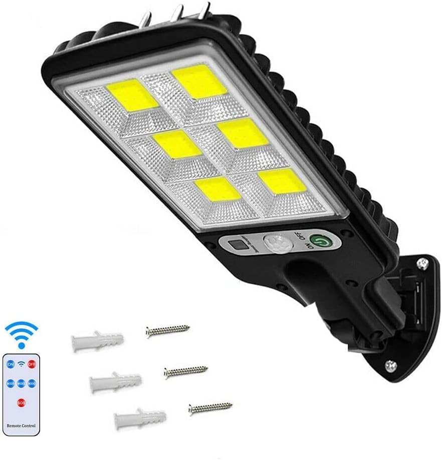 Solar Street Lights Motion Sensor Security Solar Flood Lights Outdoor Road Wall Lamp with 3 Lighting Modes for Front Door, Garden, Yard, Garage, Path
