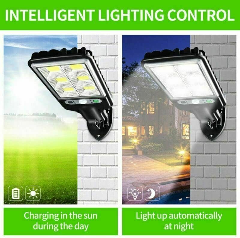 Solar Street Lights Motion Sensor Security Solar Flood Lights Outdoor Road Wall Lamp with 3 Lighting Modes for Front Door, Garden, Yard, Garage, Path