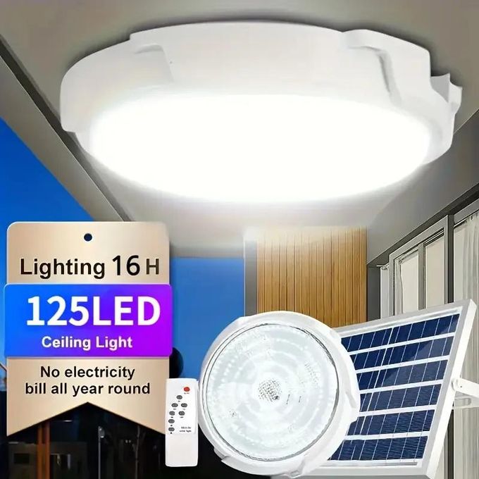 Solar Light High-Power Chandelier Solar LED Ceiling Light - Indoor/Outdoor, Remote Control, Dimmable