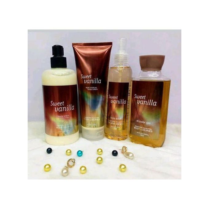 Signature Collection Sweet Vanilla 4in 1 Set Lotion,splash,gel& Cream