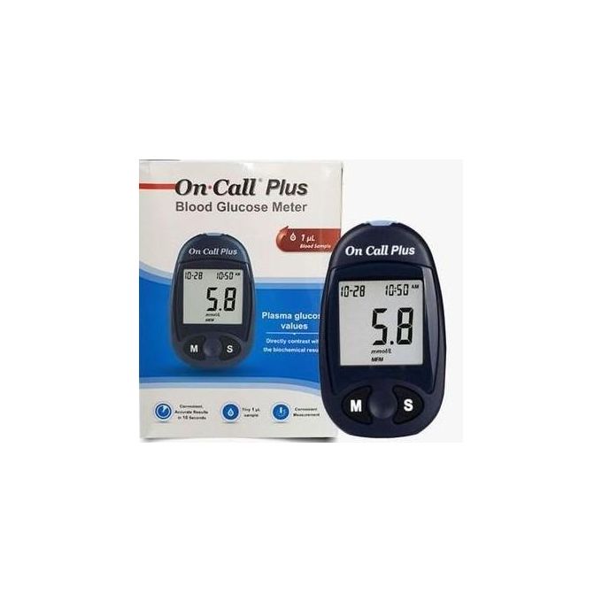 On Call Plus Blood Glucose Monitor Glucometer Blood Sugar Diabetes Tester