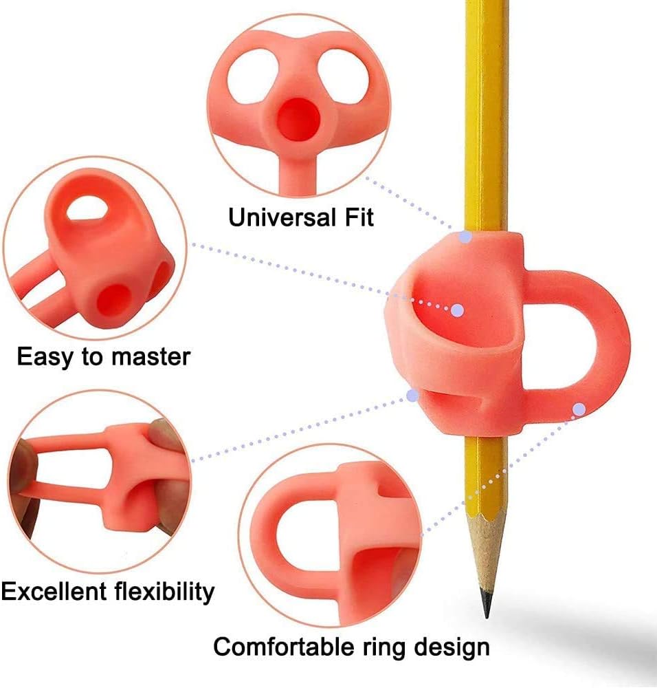 Pencil grip 5 units silicone multicolor