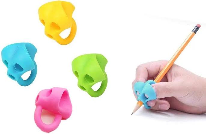 Pencil grip 5 units silicone multicolor