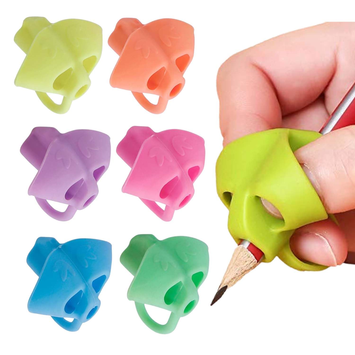 Pencil grip 5 units silicone multicolor