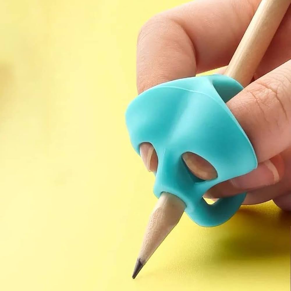 Pencil grip 5 units silicone multicolor