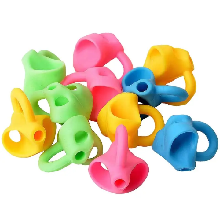 Pencil grip 5 units silicone multicolor