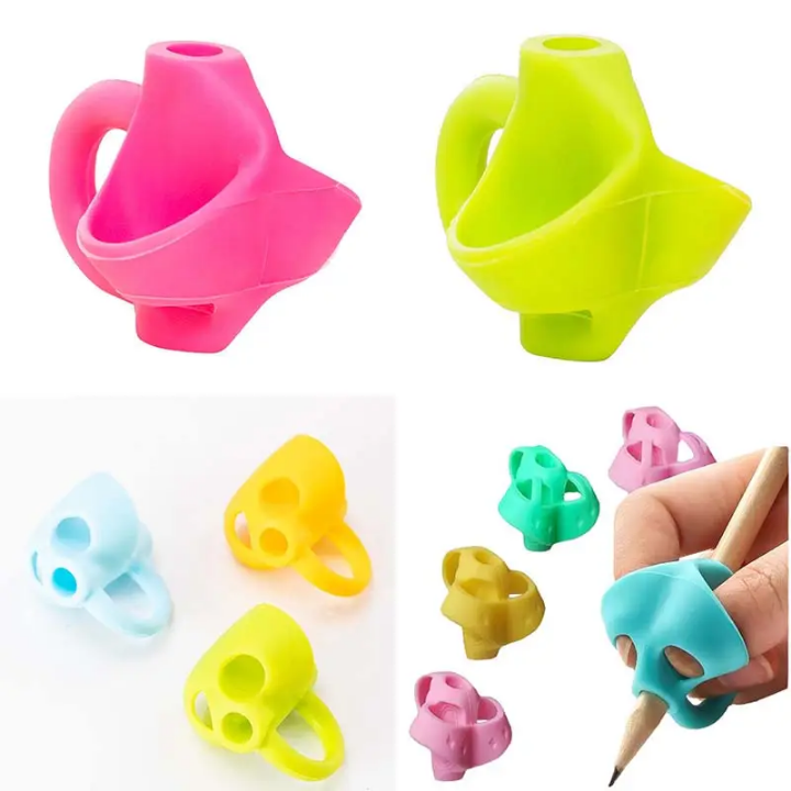 Pencil grip 5 units silicone multicolor