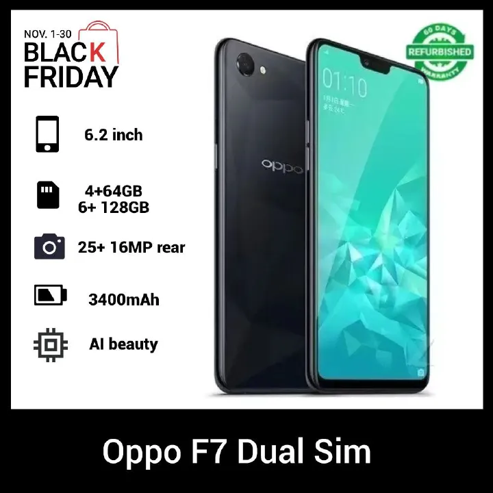 Oppo Phones Refurbished F7/A3 Phones  Dual SIM Camera 6.2 "FHD Seckill