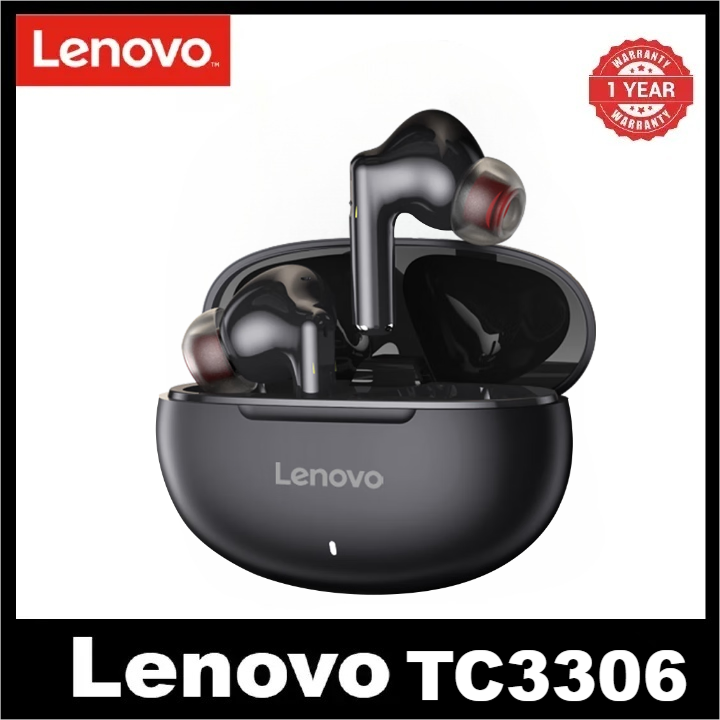 Lenovo TC3306 Earpods Bluetooth Earphones TWS Wireless Earphones ANC Active Noise Reduction New In-Ear Hifi Surround Sound Gaming Earbuds Low Latency Sports