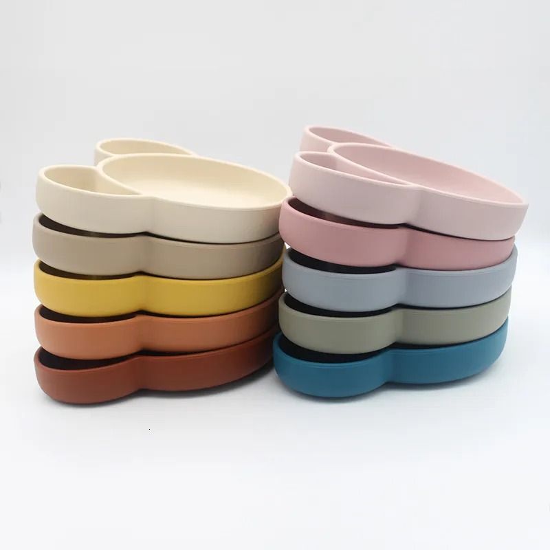 Baby Cat Non-slip Suction Kids Dining Silicone Baby Bowl Plate Cup Bib Spoon Children Weaning Baby Feeding Set kids silicone feeding set