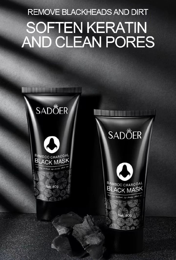 SADOER Bamboo Charcoal Blot Nose Mask gently clean Strong and effective bamboo charcoal suction blackhead nasal mask care 60g, remove blackheads, and clean the face                                   .