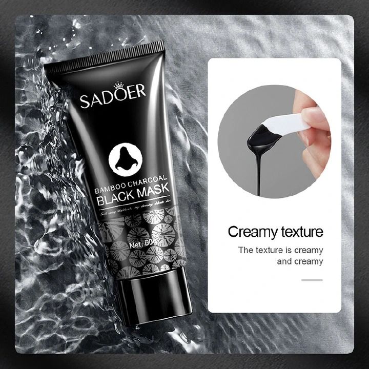 SADOER Bamboo Charcoal Blot Nose Mask gently clean Strong and effective bamboo charcoal suction blackhead nasal mask care 60g, remove blackheads, and clean the face                                   .