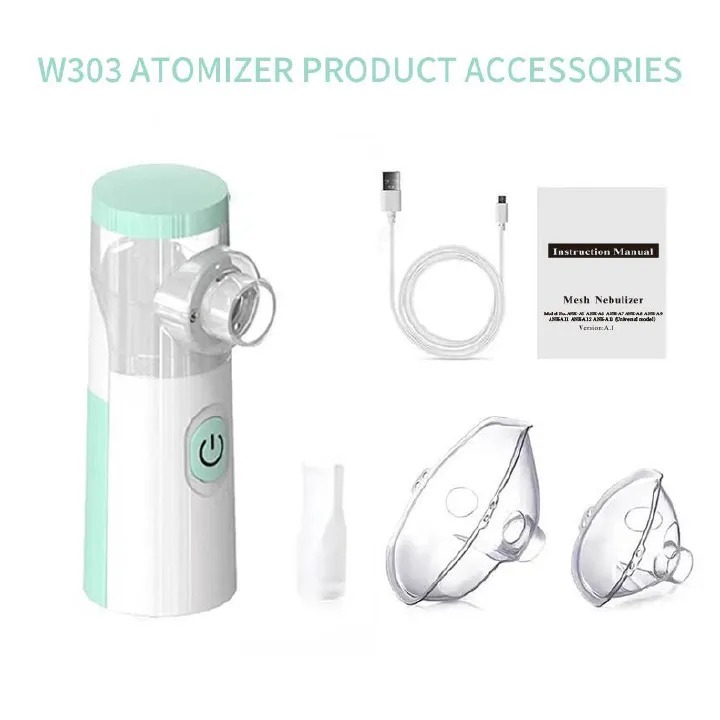 Medical Mesh Nebulizer Portable Handheld Ultrasonic Silent Automatic Nebulizer Silent Steam Nasal Humidifier Inhaler Tool For Baby Child Adult Children Cold Cough Asthma Medical Equipment            .