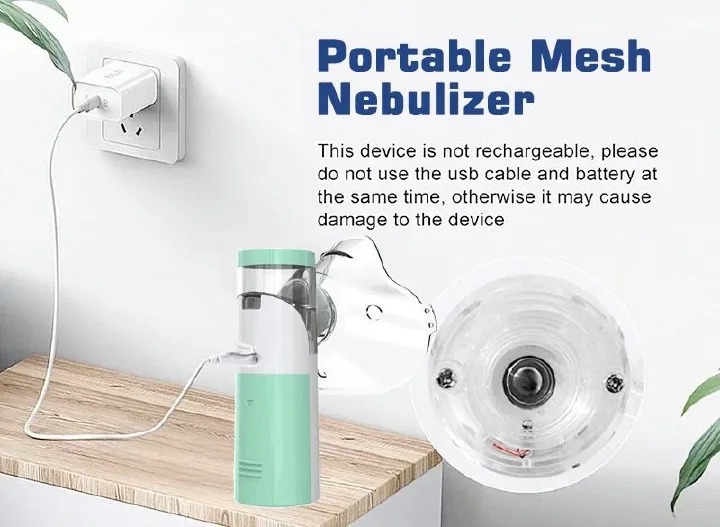 Medical Mesh Nebulizer Portable Handheld Ultrasonic Silent Automatic Nebulizer Silent Steam Nasal Humidifier Inhaler Tool For Baby Child Adult Children Cold Cough Asthma Medical Equipment            .