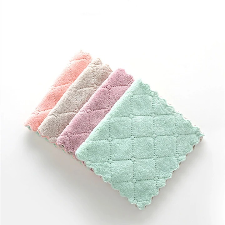 4pcs Super Absorbent Microfiber Kitchen Dish Cloth High-efficiency Tableware Household Cleaning Towel Kitchen Tools Gadgets                                                                            .