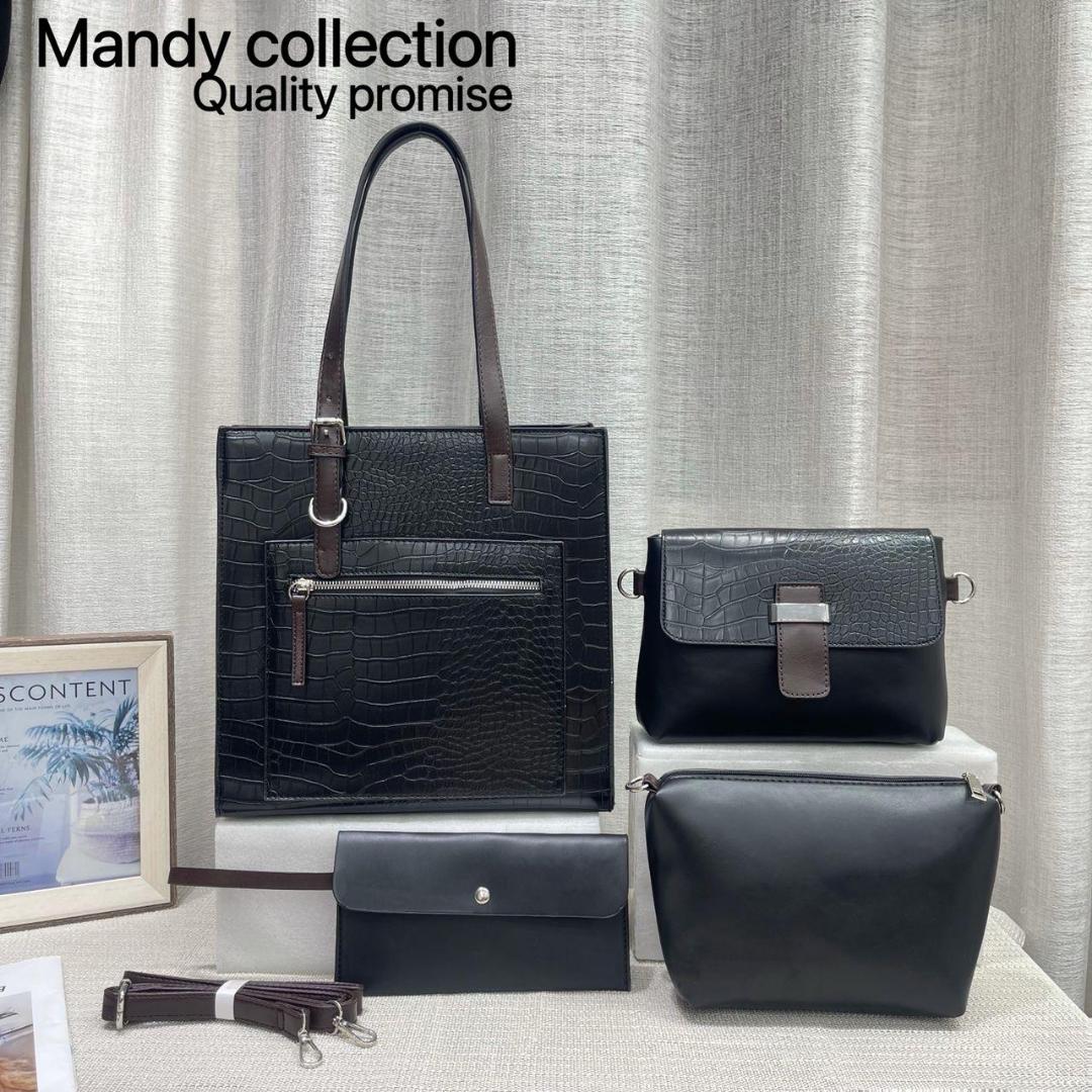 Latest Ladies 4 in 1 Tote  Handbags & Sling Bags Set 024 Version Zip closure New arrival